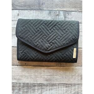 Bagsmart Trifold Envelope Folding Black Quilted Travel Vacay Jewelry Organizer